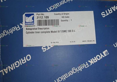 York Part 3112.109 Ống lót xi lanh Mới 2025 CHVAC